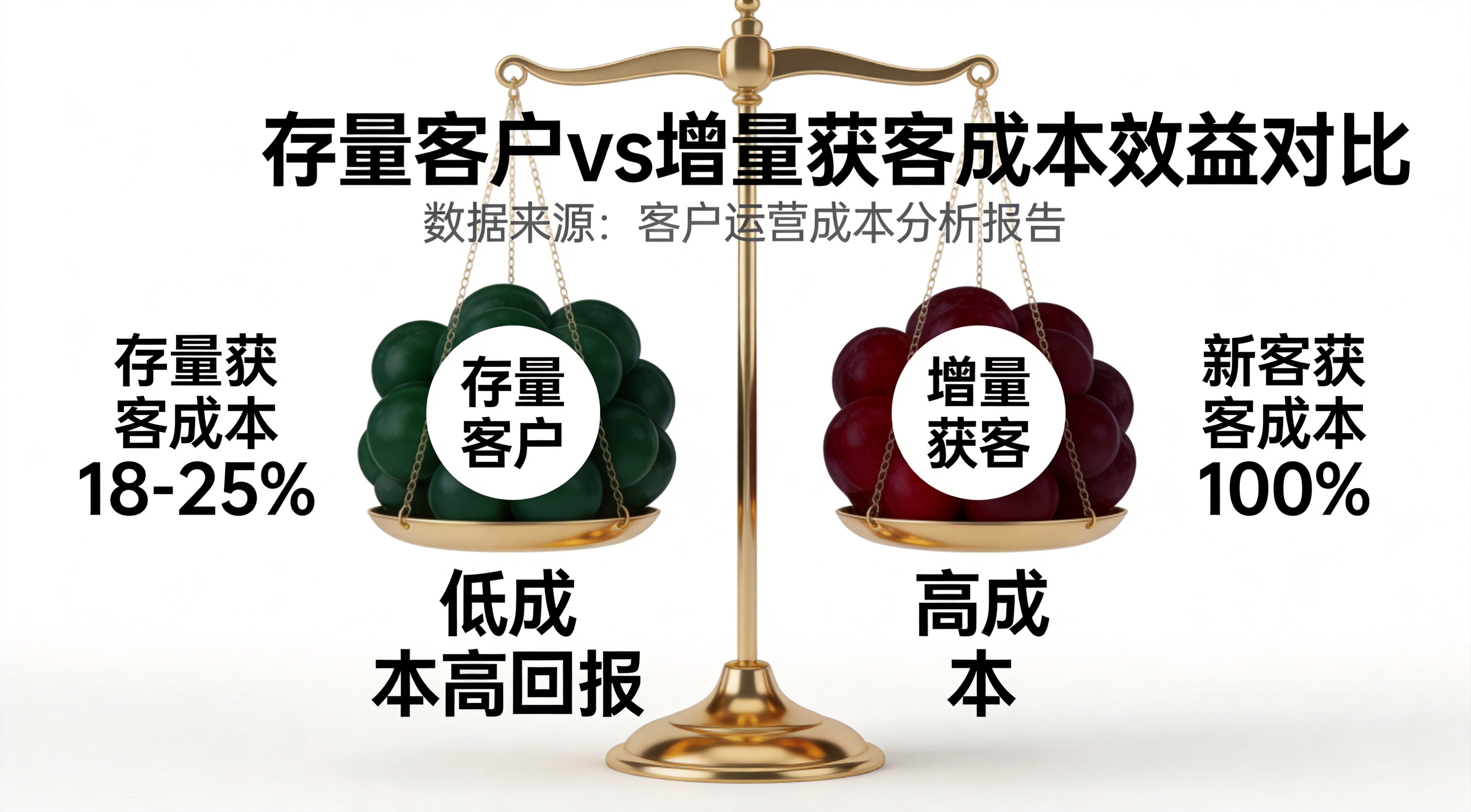 存量客户vs增量获客成本效益对比