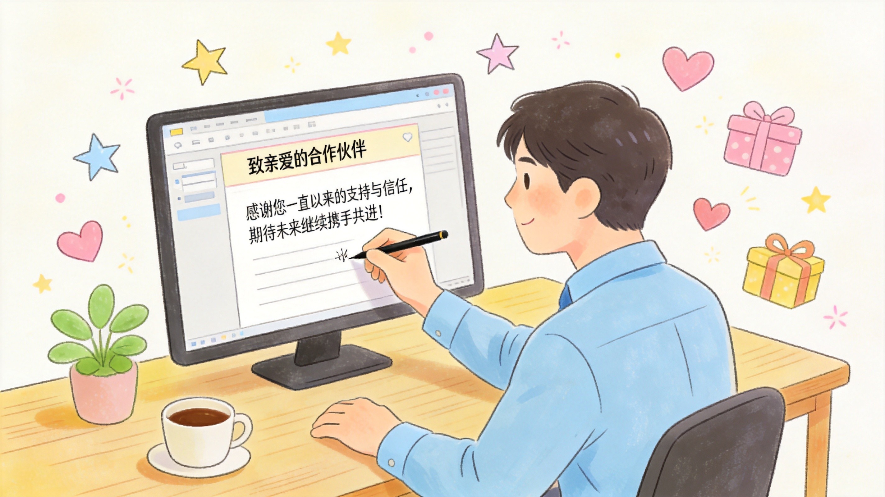 客户感谢信模板书写场景